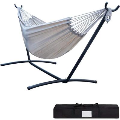 China Good quality outdoor cotton fashion furniture portable folding hammock outdoor tent double with stand and bag for sale