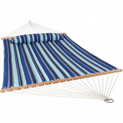 China Modern Amazon Hot Sale Heavy Duty Cotton Quilted Fabric Garden 2 Person Hammock Double Bed With Pillow for sale