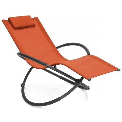 China Cheap Outdoor Portable Sun Sofa Weightless Single Folding Rocking Garden Chair for sale