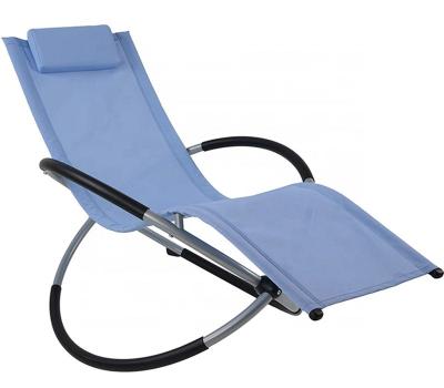 China Single Folding Outdoor Beach Weightless Rocking Reclining Chair for sale