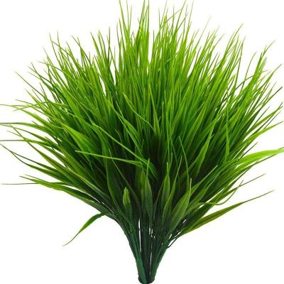 China Greenery Shrubs Artificial Plastic Wheat 36cm Turf Fake Green Grass For Indoor Outdoor Garden Decoration for sale