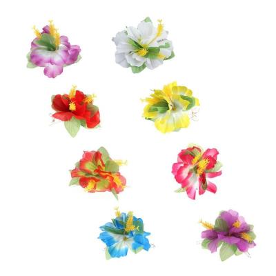 China Flower Hawaiian Party Accessories Hibiscus Flower Hawaiian Hair Clips For Hawaiian for sale