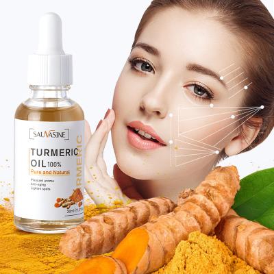 China Custom Natural Organic Whitening Anti Aging Brighten Brighten Spots Essential Oil Turmeric Facial Massager Face Oil for sale