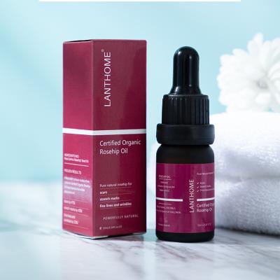 China Lanthome Private Label Scar Removal Prices 100% Pure Organic Cold Pressed Rose Hip 10ML Rose Hip For Face for sale