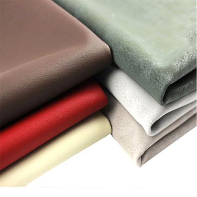 China New arrivals soft hand feeling lychee texture elastic synthetic leather material for sofas and chair and seat cover furniture for sale