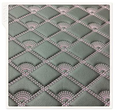 China Hot sales elastic embroidered quilted PU leather for car and car mat seat cover and car floor upholstetry for sale