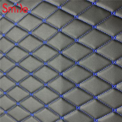 China Hotsale Abrasion-resistant PVC quilted leather rexine embroidered sponge for car upholstery for sale