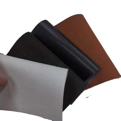 China PVC Waterproof Thick Faux Leather Fabric With Suede Backing Synthetic Leather Roll For Shoes Sandals Upper Making for sale