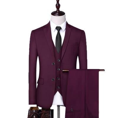 China Wholesale Anti-wrinkle men's wedding high quality 3 piece suit slin fit fashion suit for sale