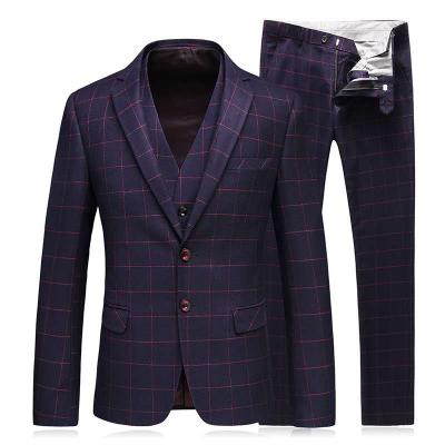 China Anti-Wrinkle New Arrival Patterned Suit 3 Pieces Suit Plaid Cotton Suit For Men Wholesale Turkey Man Clothes for sale