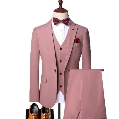 China 2020 New Anti-Wrinkle Suit Men's Western Slim Tuxedo Multiple Color Wedding Three-piece Suit Wedding Suits for sale