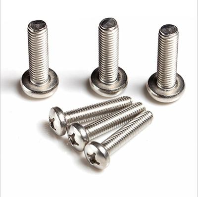 China HEX 304 Stainless Steel Pan Screw GB818 Round Head Cross Head Machine Screw for sale