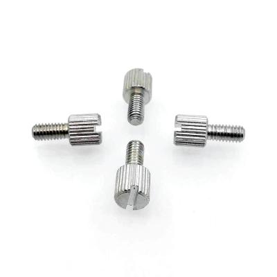 China Round Head M4*8 Knurled Thumb Screw White Zinc And Blue White Zinc Hand Screw LED Lighting Computer Case Screw for sale