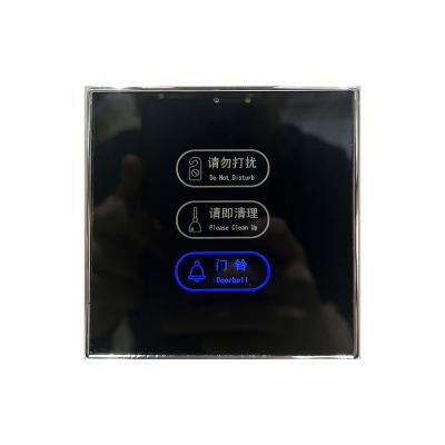 China Zigbee smart touch hotel wall glass lamp switch touch screen panel door plate electronic cleaning do not touch the doorbell for sale