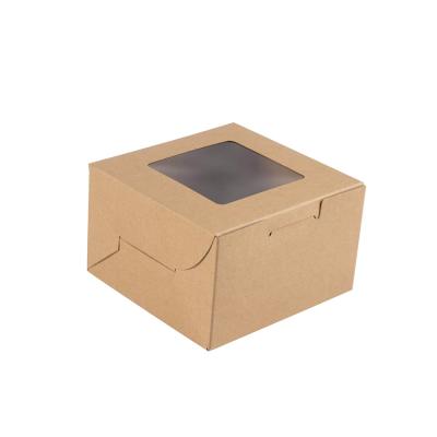 China Disposable Pastry Box Packaging Paper Bakery Box with Viewfinder for Mini Cake for sale