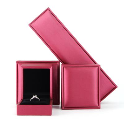 China Wholesale High End Luxury Hard Case Printed PU Leather Wedding Bracelet Jewelry Packaging Necklace Ring Box for sale