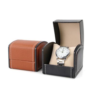 China High Performance Custom Luxury Leather Simple Leather Watch Box Storage Gift Packing Watch Box Wooden Cases Sit for sale