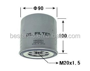 China Auto Parts Oil Filter 8-97049-708 8-97049-708-0 8-97049708-1 100*90MM for sale