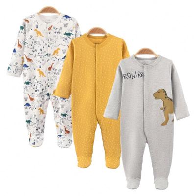 China Amazon Breathable Hot Sale Knitted Cotton Newborn Baby Rompers 100 One-Piece Baby Jumpsuit Infant Clothing for sale