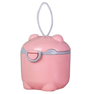 China Cute Portable Upright Baby Milk Powder Travel BPA Free Milk Powder Dispenser Storage Container with Spoon and Carry Handle for sale