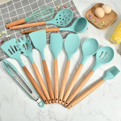 China 12 Pcs Sustainable Food Grade Silicone Cooking Utensils Silicone Kitchen Baking Heat Resistant Set for sale