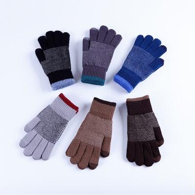 China New Design Winter Warm Dobby Cotton Yarn Hand Mitten Men High Level Warm for sale