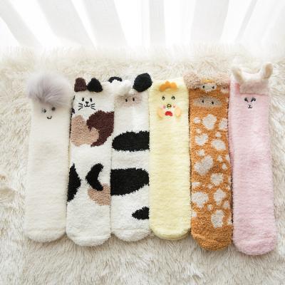 China Novelty Cat Chick Panda Animals Cartoons New Design Lady Thick Warm Soft Winter Socks Women Funny Cute QUICK DRY Socks for sale