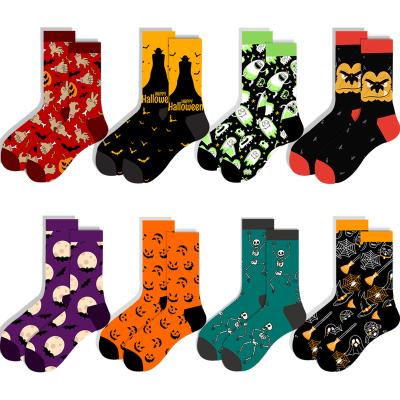 China High Quality Newcomer Wholesale Newcomer Halloween Theme Novelty Pumpkin Skeleton Ghost Crew QUICK DRY WISP Funny Socks for sale