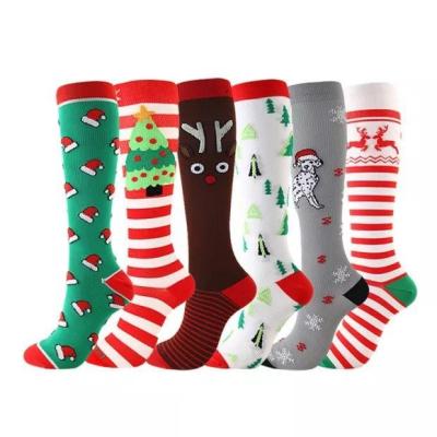 China QUICK DRY Christmas Socks Stockings Animals Support Deer Snowman Santa Claus Christmas Tree Winter Cotton Compression Socks for sale