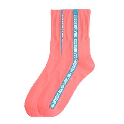 China Women's QUICK DRY Socks Fashion Color Letter Cotton Vivid Crew Socks Shape Cool Novelty Socks For Girls for sale