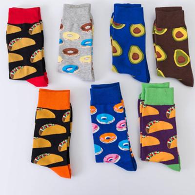 China Wholesale Custom Wholesale QUICK DRY Cute Cartoon Donuts Dumplings Low Price Colorful Happy Logo Socks Avocado For Men for sale