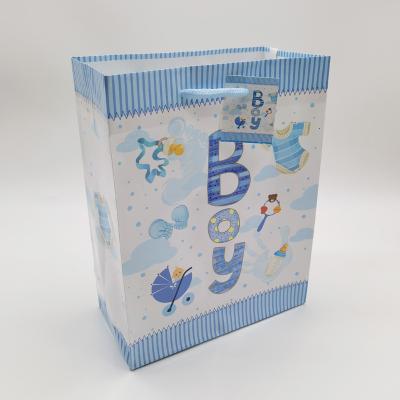 China Recyclable Wholesale S Small Paper Bag Baby Shower Party Baby Shower Gift Cheap Shopping Bag for sale