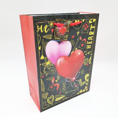 China Wholesale Recyclable Cheap Small Paper Bag Heart Design Printing Gift Packaging Bag Jewelry Bag for sale