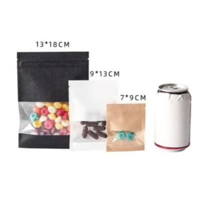 China Paper Type Matt Lamination Kraft Pouch Corrugated Printing Handling with Resealable Window Ziplock for sale