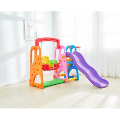 China China Plastic Manufacturer Colorful 3 in 1 Indoor Plastic Slide with Swing Slide Child for sale