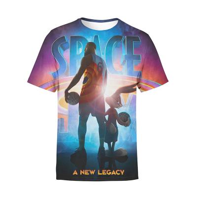 China James Kids T-shirts James Kids Shirt Tops Breathable Summer Movie Costume Cosplay Uniform Short Sleeve T-shirt Bugs Bunny Space-Jam Boys for sale