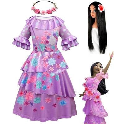 China Breathable Encanto Princess Costume Children Fancy Dress Carnival Party Supply Kids Gift Isabella Dress Mirabel Charm Bridesmaids Cosplay for sale