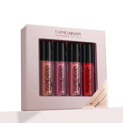 China Wholesale Waterproof Handaiyan 4 Color Mini Lipstick and Lip Gloss Set for sale