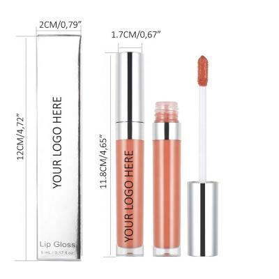 China Vegan Private Label Makeup Waterproof Wholesale Custom Your Logo Shiny Glossy Clear Liquid Lip Gloss for sale