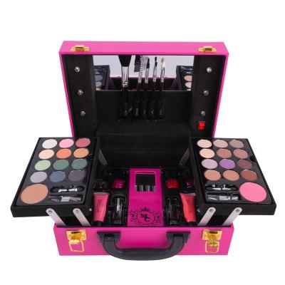 China Pink Fashion Carry Professional Make Up Kit Beauty Cosmetics Makeup Set With Light M9003 for sale