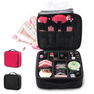 China Fashion XS Fashion Black And Pink Wholesale Portable Travel Cosmetic Case Makeup Bag for sale