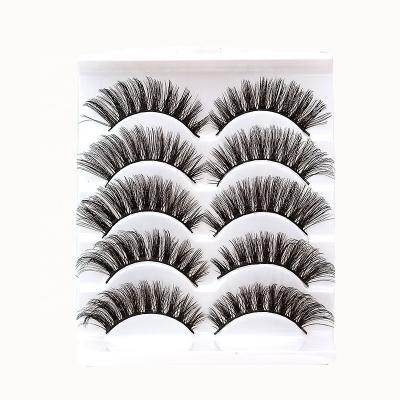 China Wholesale 5 Pair Aritificial Fiber 3D False Eyelashes EL9016-5 for sale