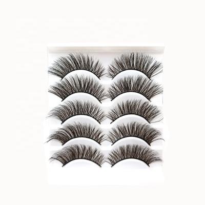 China Wholesale 5 Pair Aritificial Fiber 3D False Eyelashes For Eyes for sale