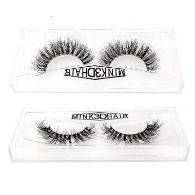 China Mink Fur China Wholesale Mink 3D eyelash with plastic push box for sale