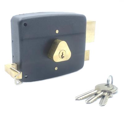 China High Security 540.12 Double Cylinder 120mm Wooden Door 3 Lever Brass Latch Deadbolt anti theft Rim Door Lock middle east market 520-12;520-14 for sale