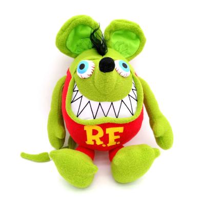 China 33cm Plush Rat Fink Plush Dolls Cartoon Big Eyes Green Mouse Fink Toys Soft Stuffed Gift For Children for sale