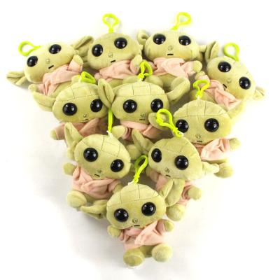 China Cartoon Toy 11cm Baby Yoda Plush Toy Doll Keychain Action Figure Toys For Kid Birthday Gift for sale