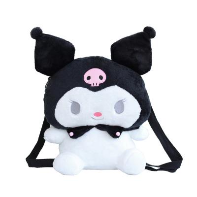 China Plush Cartoon Devil Kuromi Plush Doll Backpack Girl Storage Backpack Toy Small for sale