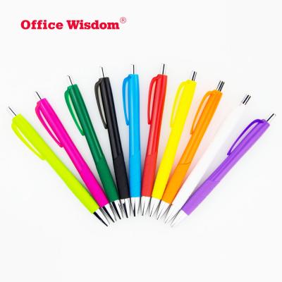 China Office & Cheap pen 2021 promotion ballpoint pen school pen multi-color stand plastic custom logo gift pen for sale