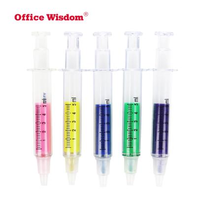 China New Design Injection Syringe Toy Peculiar Pen Multicolor Highlighter Bar In Promotional Gift Great Choice Children for sale